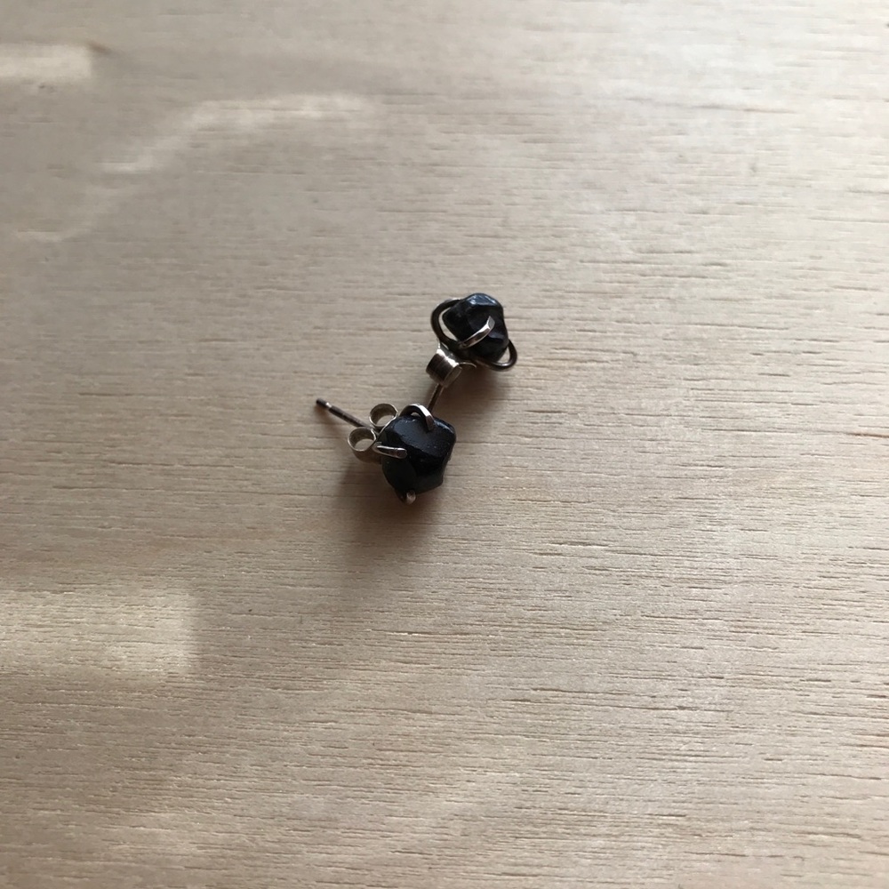 GatherJewelry Apache Tears Obsidian Earring Posts